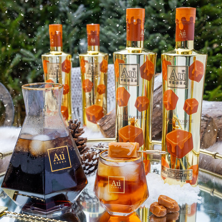 Au Vodka Sticky Toffee 70cl & Diamond Cut Verre
