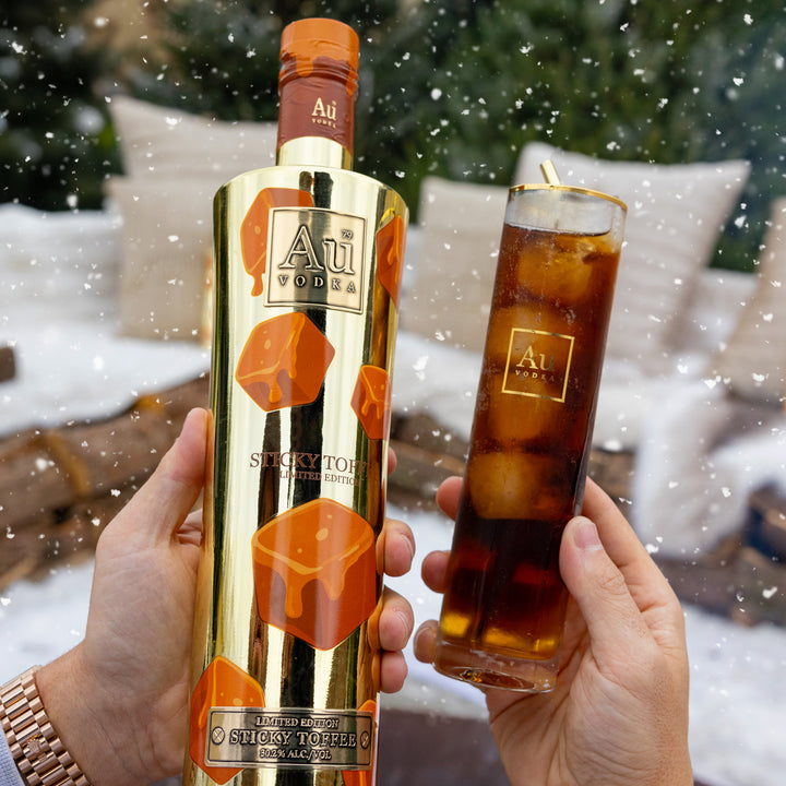 Au Vodka Sticky Toffee 70cl & Highrise Glass